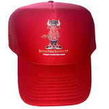 Trucker Hats “A $wagg is a terrible thing to waste” ( 1/2 mesh ) Navy Blue, Red & Black