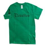 TShirts ( ELEVATION )“ Kelly green & Dark grey (small), Royal blue (med), & “army green” (XL) ”.