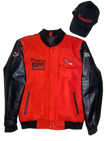 Jacket Varsity Wool/Leather “Red / Black“ (small) ( ELEVATION )