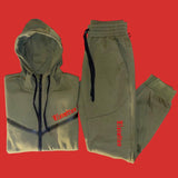 SweatSuit ELEVATION “Red & Olive Green” zip-up (small) & “Black” (large)